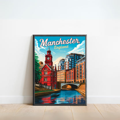 Manchester Vintage Travel Poster