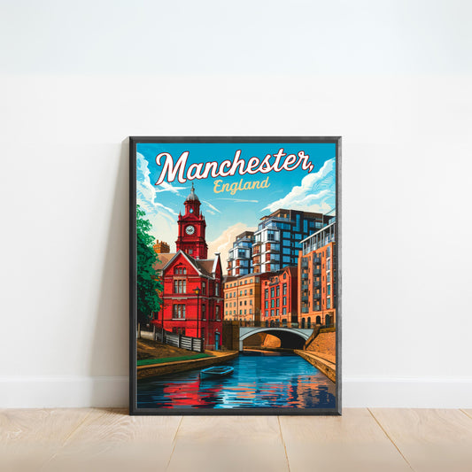 Manchester Vintage Travel Poster