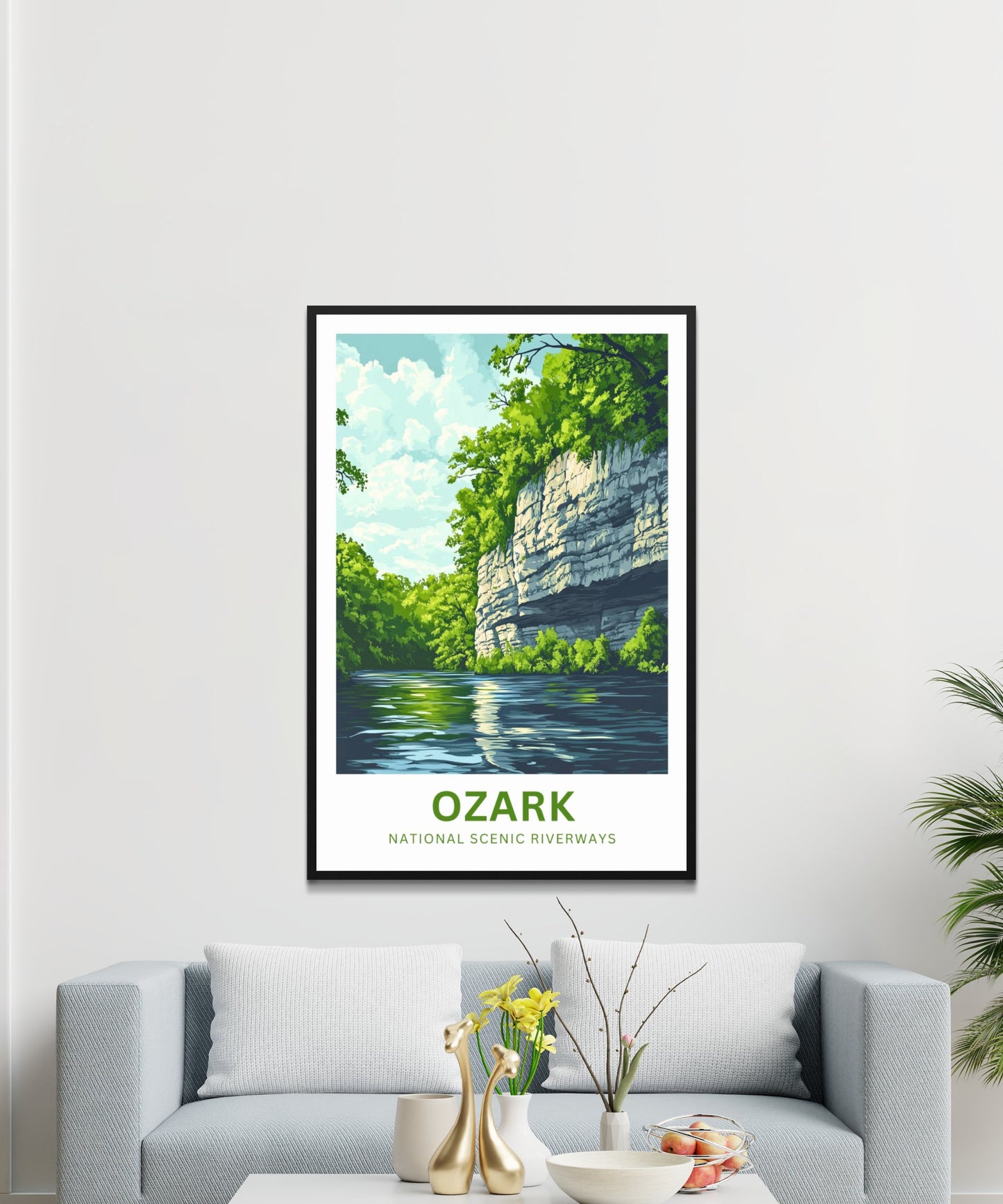 Ozark National Scenic Riverways Travel Poster - River Trails and Wilderness