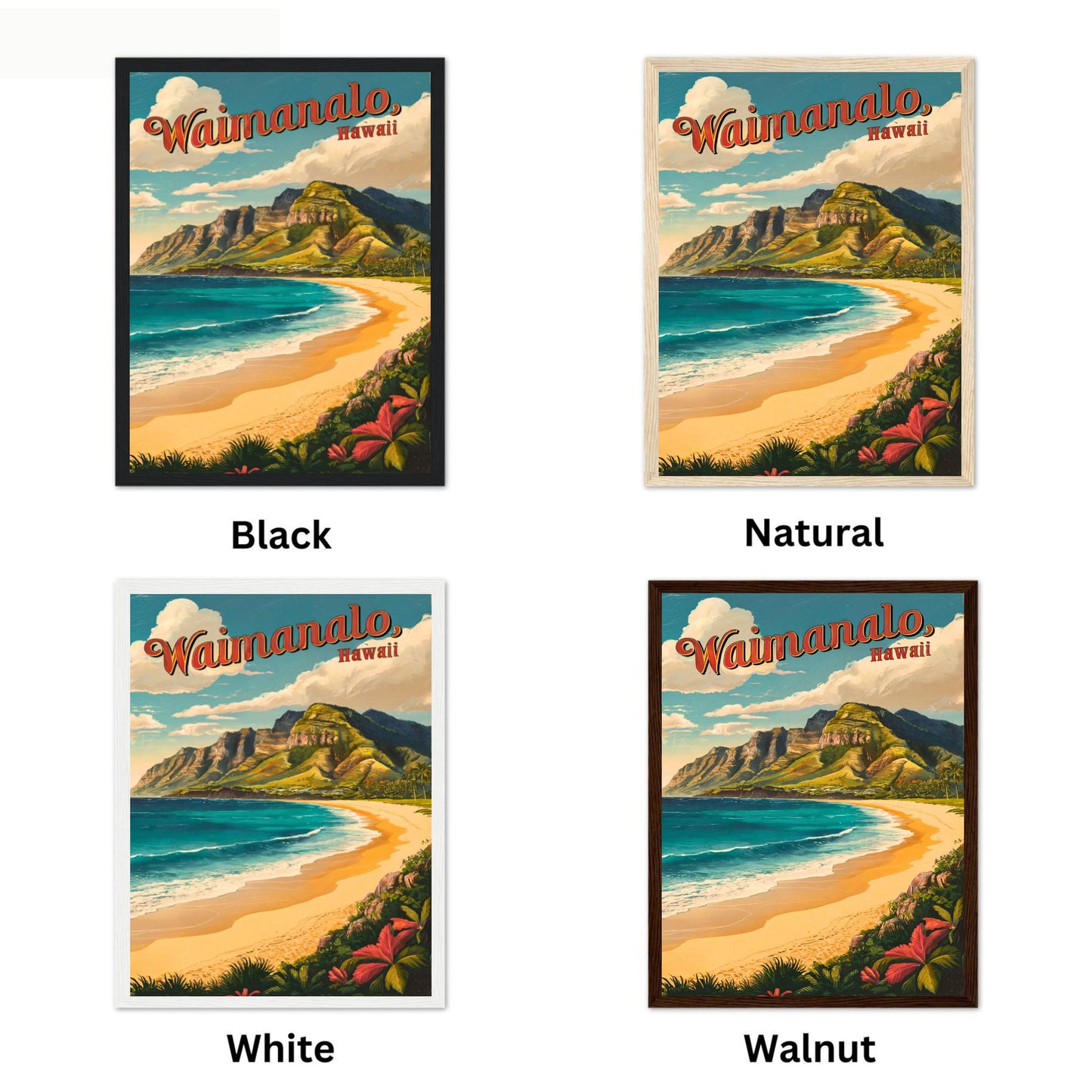 Waimanalo Vintage Travel Poster