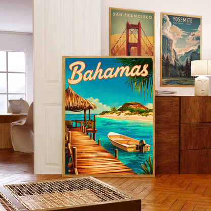 Bahamas Vintage Travel Poster - Tropical Paradise