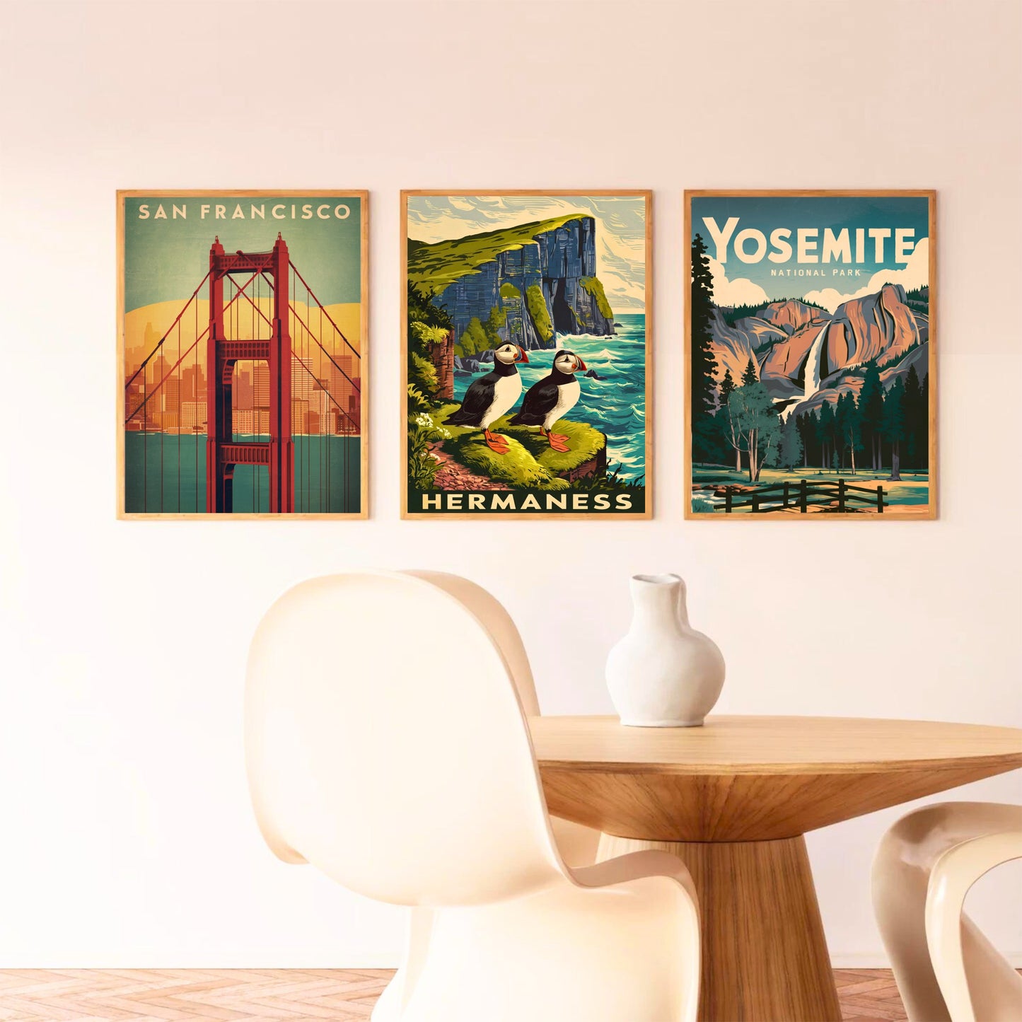 Hermaness Vintage Travel Poster - Iconic Seabirds Cliff