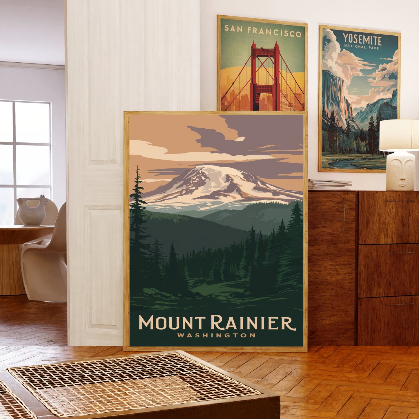 Mount Rainer Vintage Travel Poster - Alpine Majesty