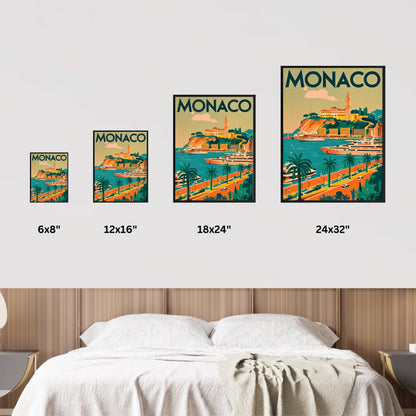 Monaco Vintage Travel Poster - Sea Side