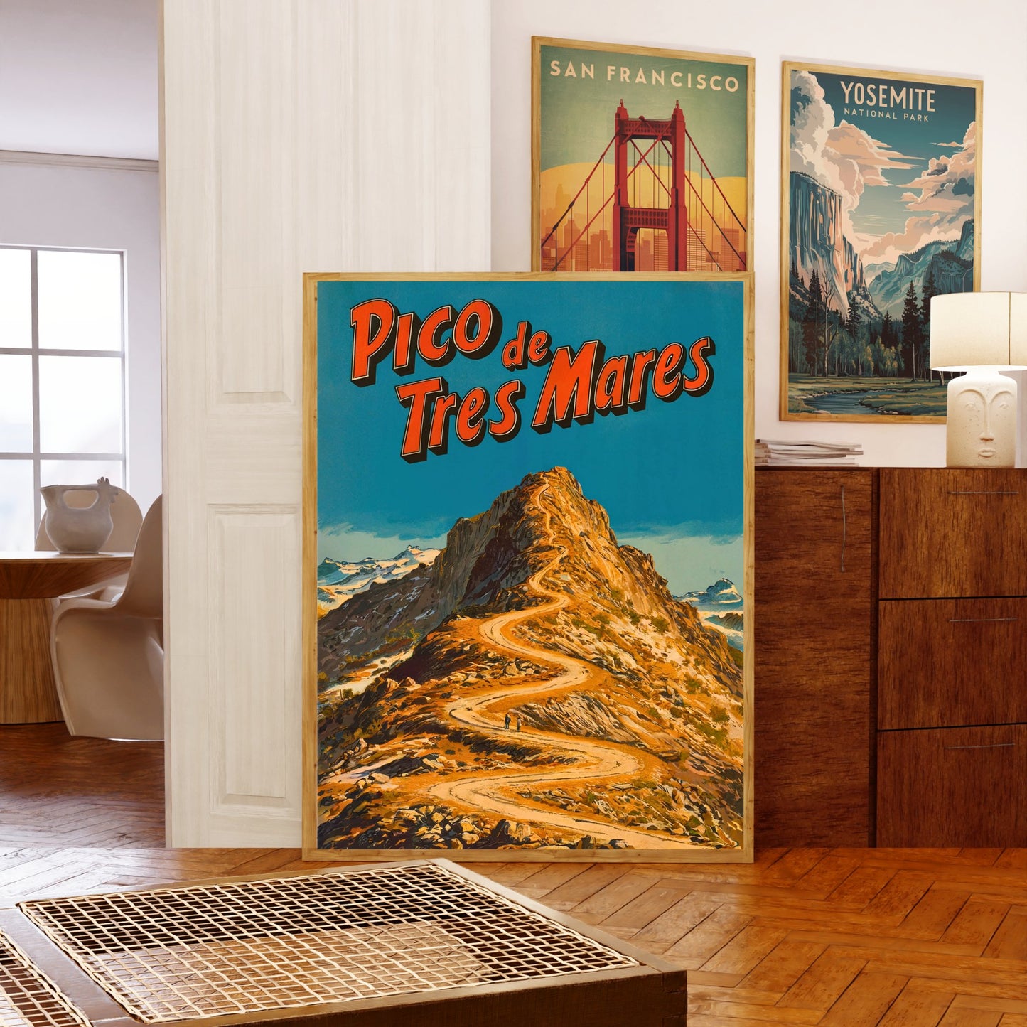 Pico de Tres Mares Vintage Travel Poster - Timeless Spanish Summit