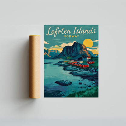 Lofoten Islands Vintage Travel Poster