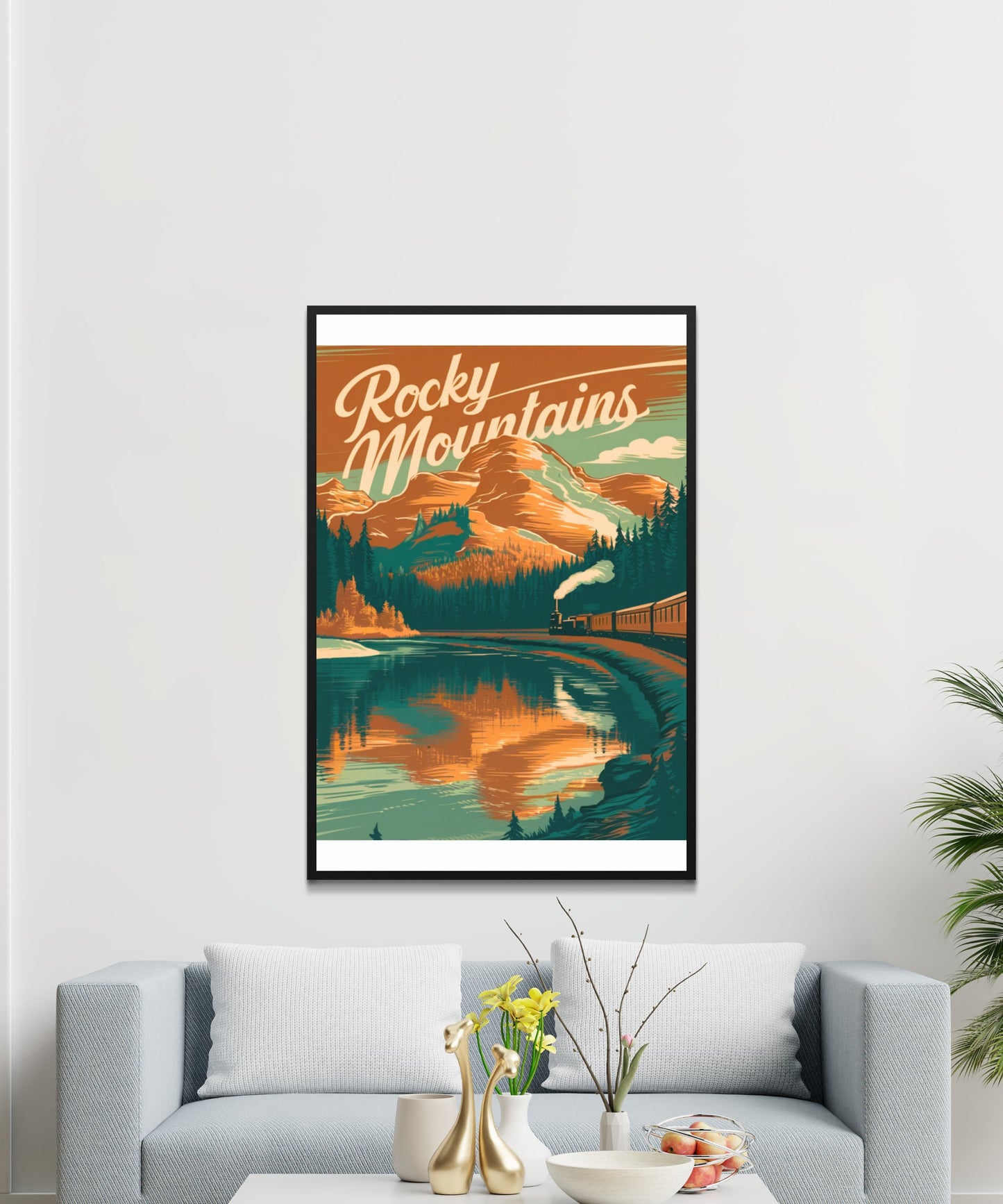 Rocky Mountains Vintage Travel Poster