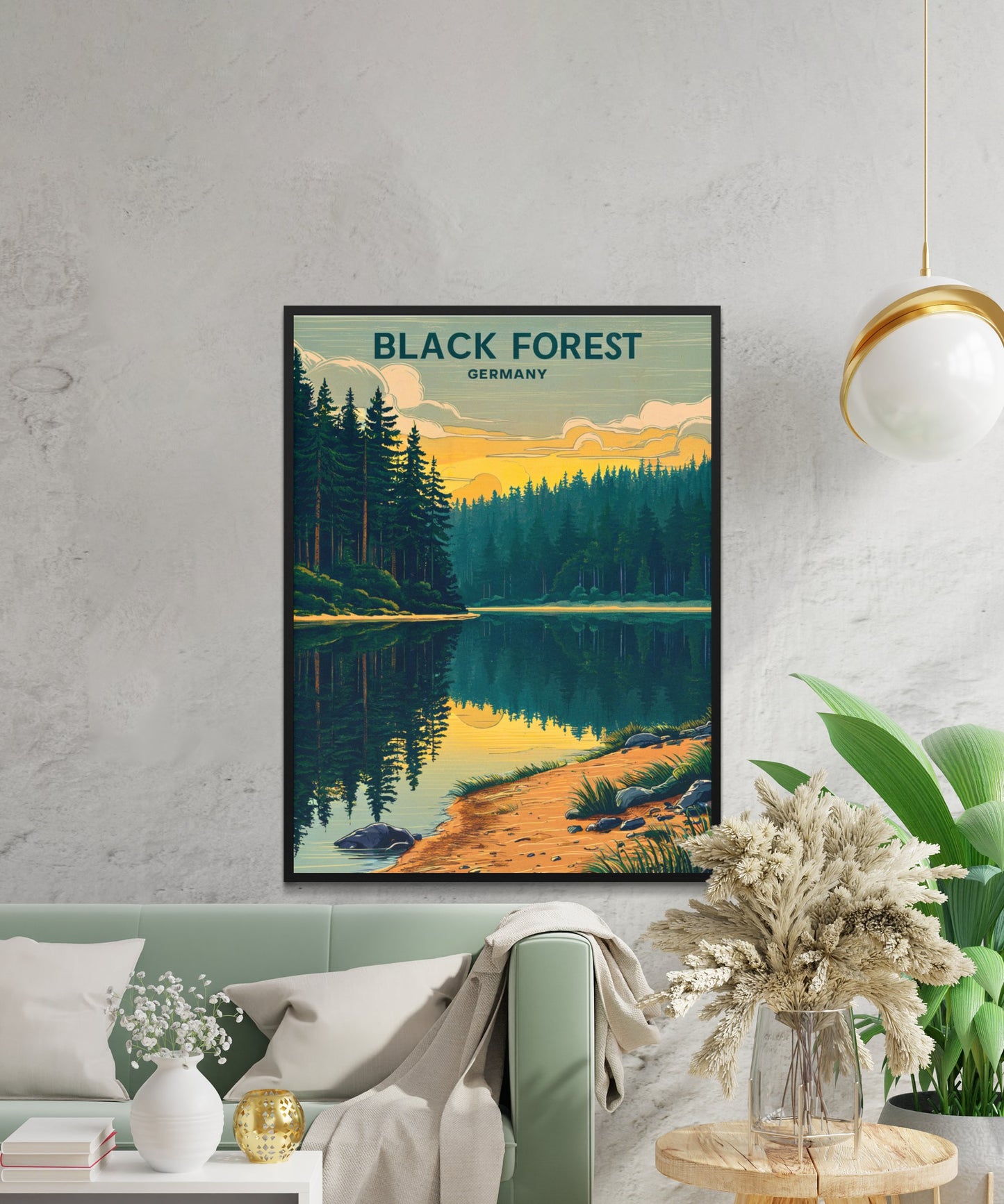 Black Forest Vintage Travel Poster  - Germany Forest