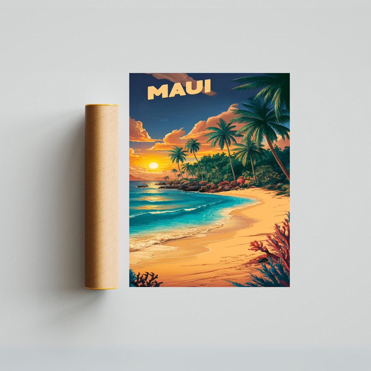 Maui Vintage Travel Poster - Ocean Bliss