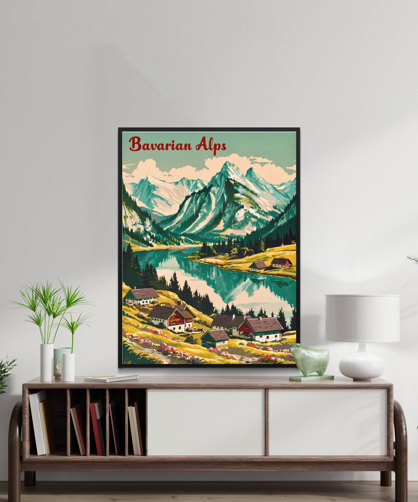 Bavarian Alps Vintage Travel Poster