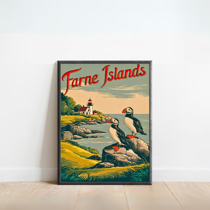 Farne Islands Vintage Travel Poster