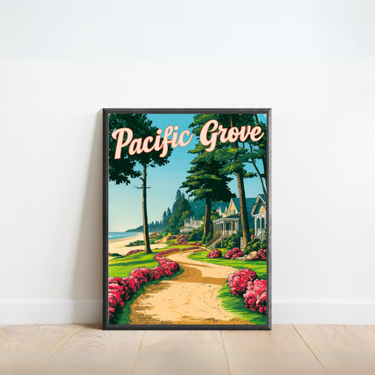 Pacific Grove Vintage Travel Poster