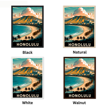 Honolulu Vintage Travel Poster