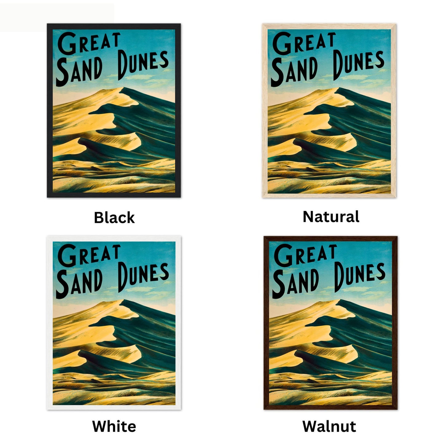 Great Sand Dunes Vintage Travel Poster