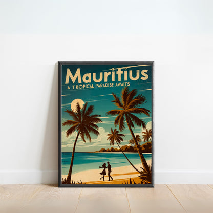 Mauritius Vintage Travel Poster - Pristine Beaches