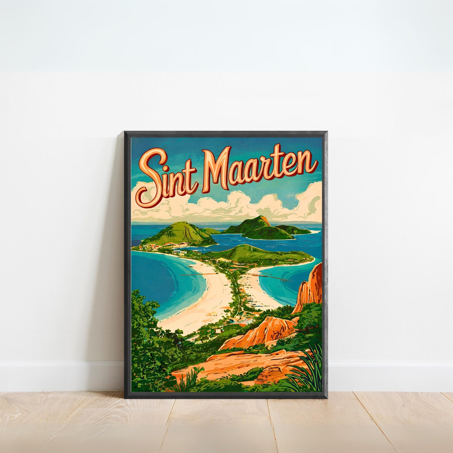 Sint Maarten Vintage Travel Poster