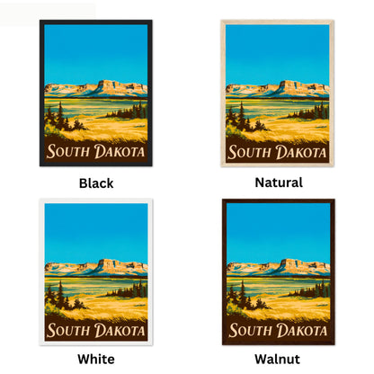 South Dakota Vintage Travel Poster