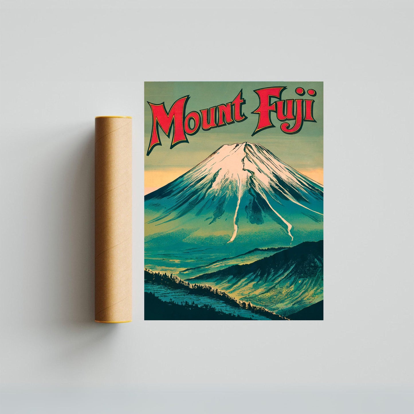 Mount Fuji Vintage Travel Poster