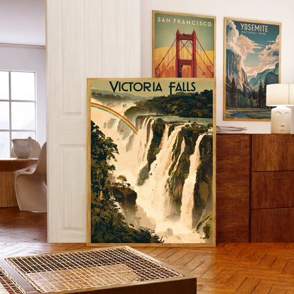 Victoria Falls Vintage Travel Poster - The Smoke that Thunders