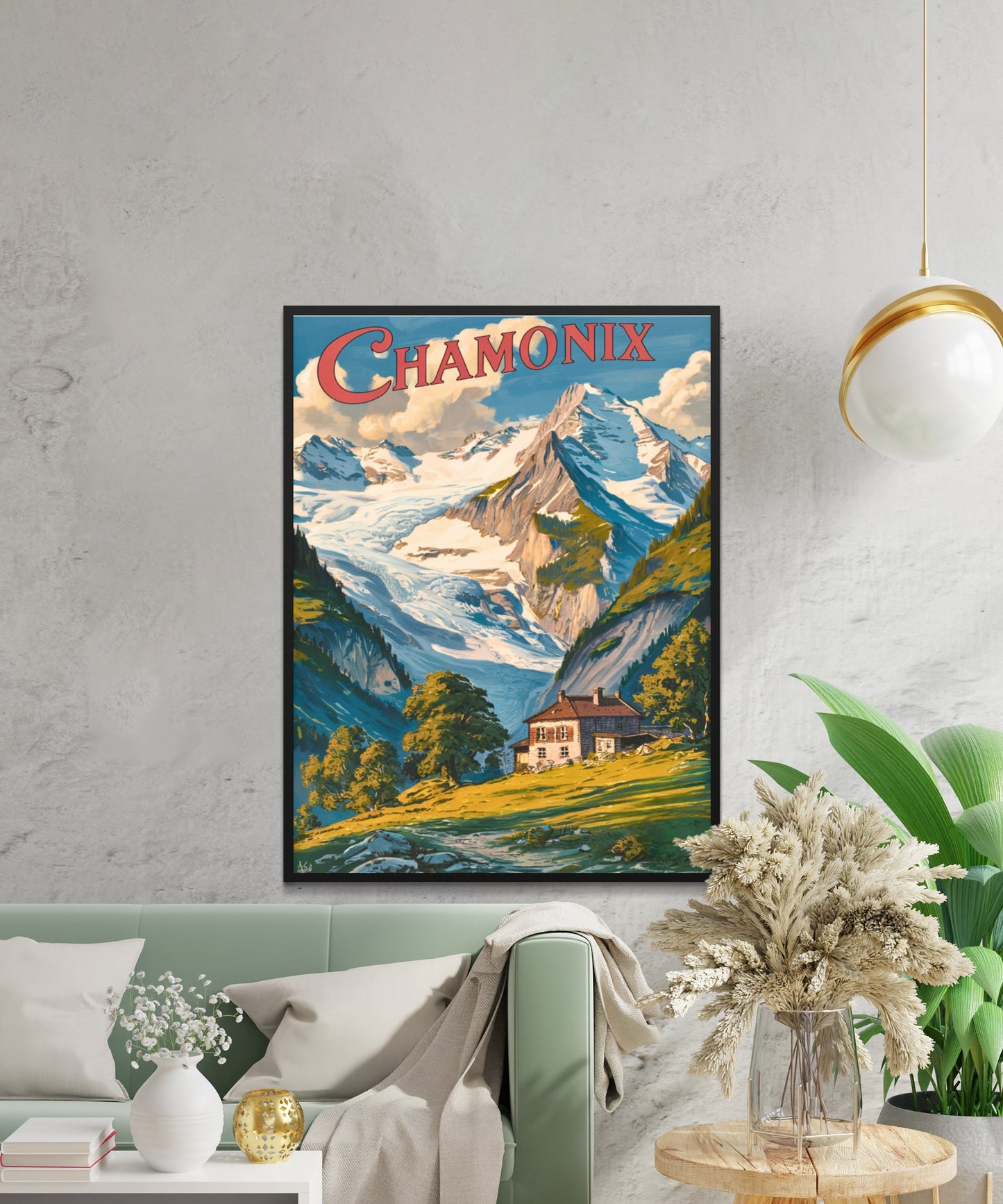 Chamonix Vintage Travel Poster - Mountain Serenity