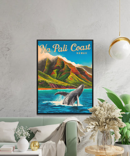 Na Pali Coast Vintage Travel Poster - Coastal Gem