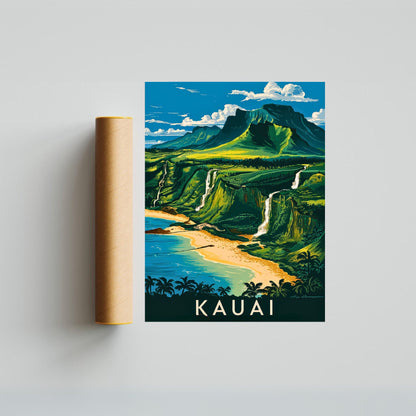 Kauai Vintage Travel Poster