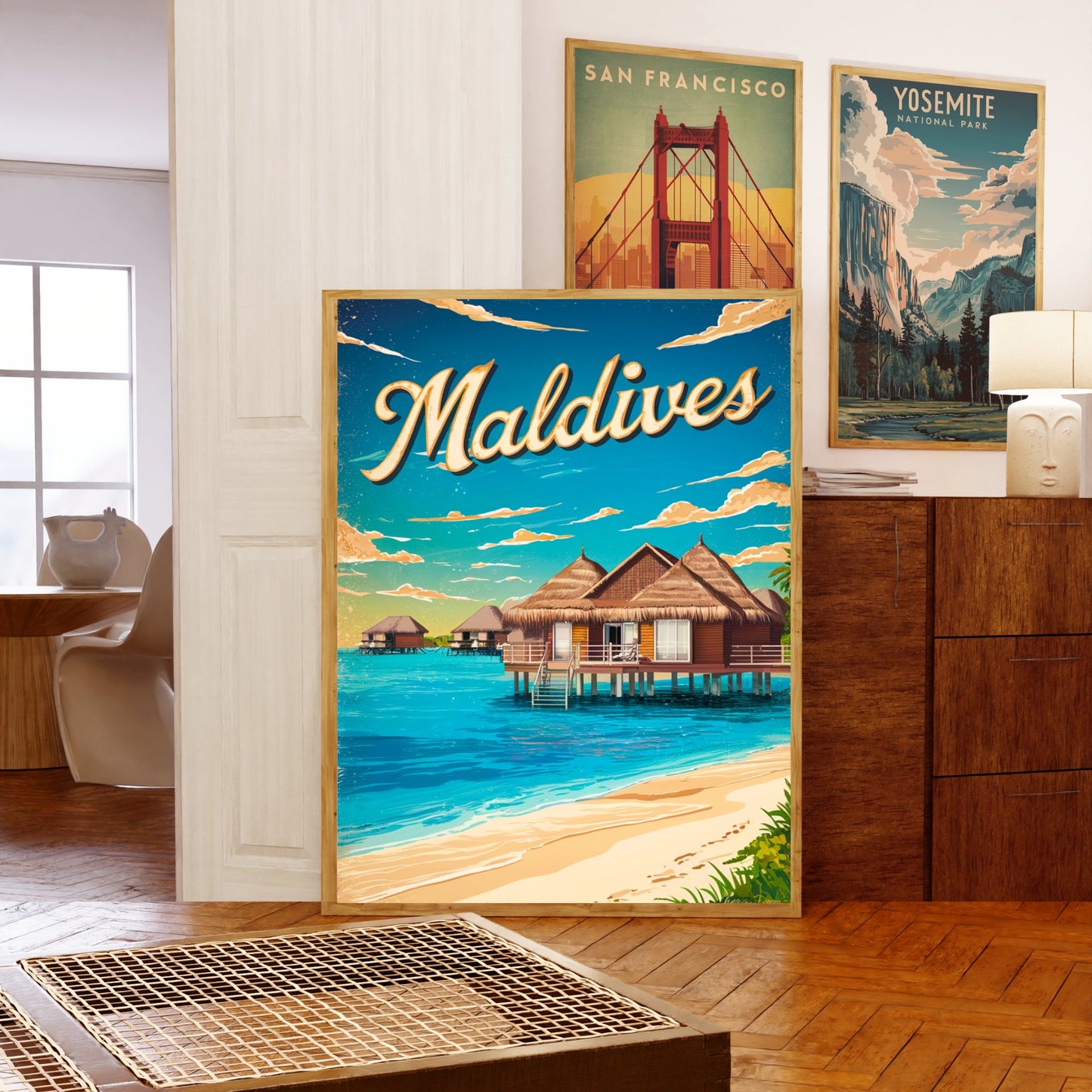 Maldives Vintage Travel Poster - Peaceful Landscape