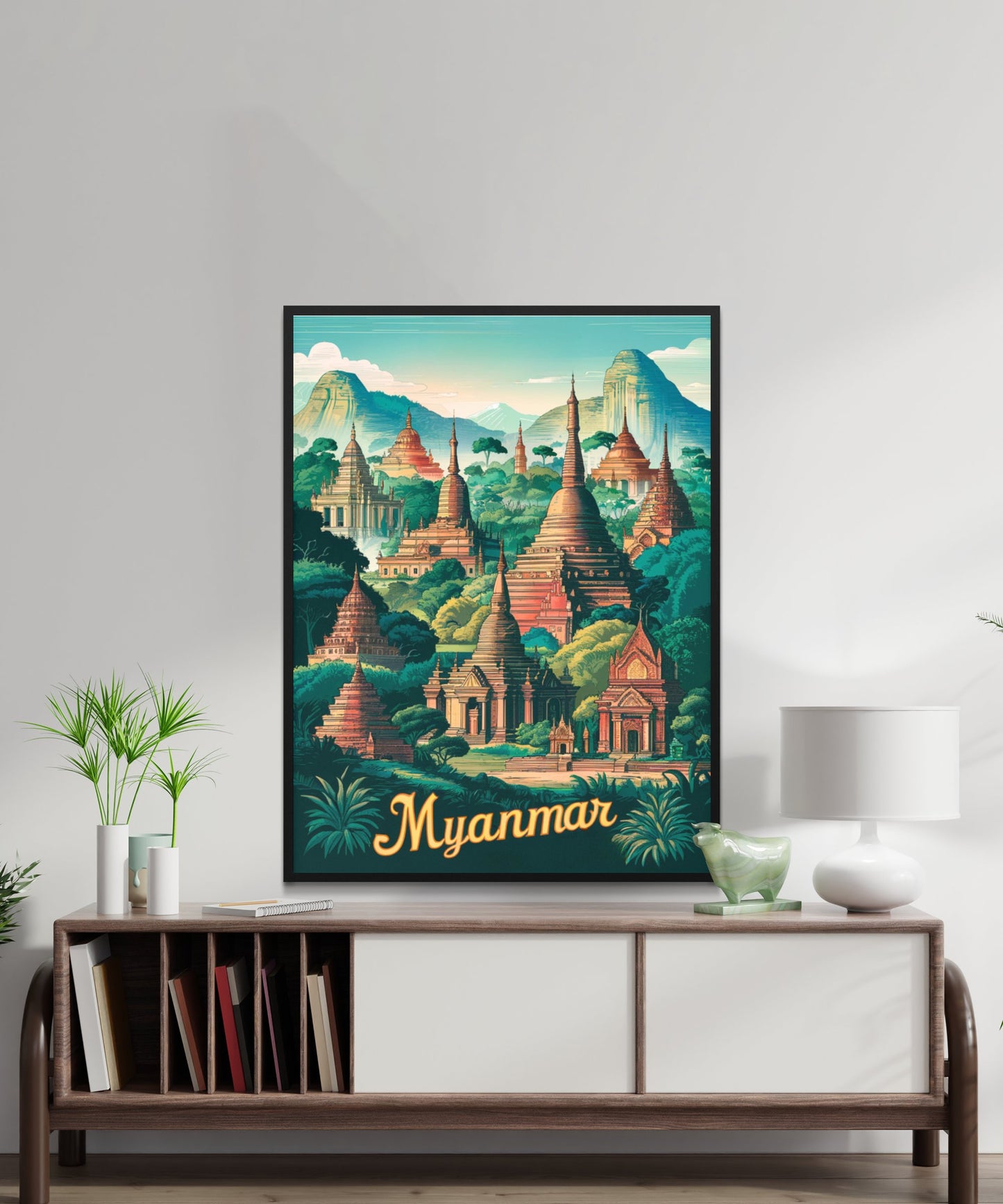 Myanmar  Vintage Travel Poster - Ancient Temples