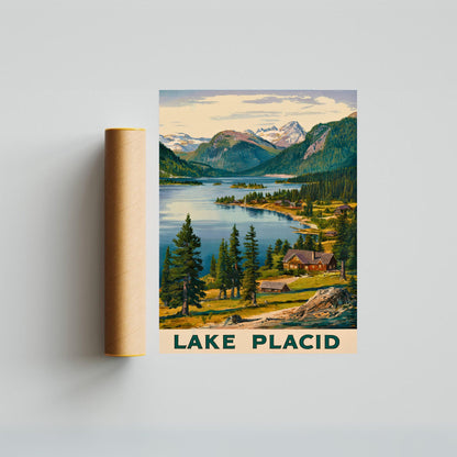 Lake Placid Vintage Travel Poster