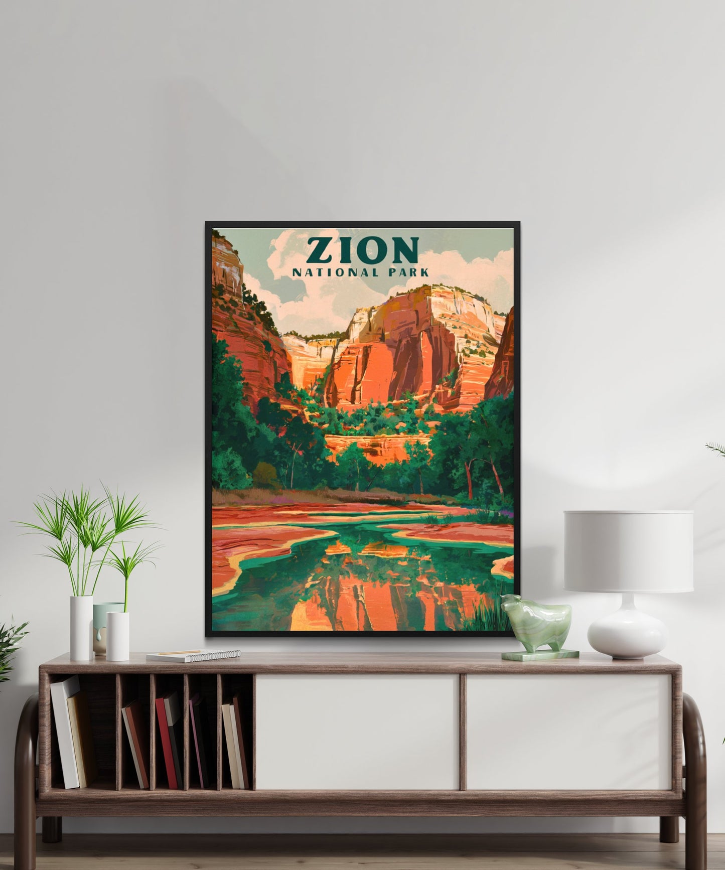 Zion National Park Vintage Travel Poster - Red Rock Majesty