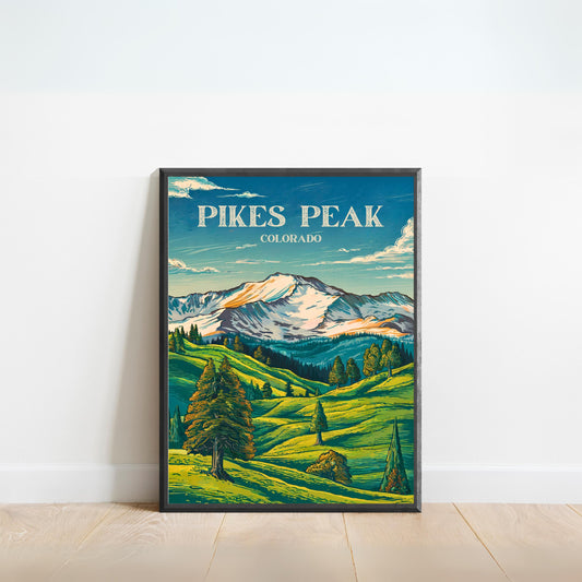 Pikes Peak Vintage Travel Poster