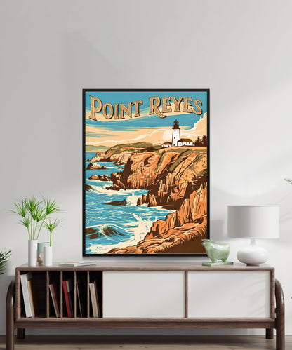 Point Reyes Vintage Travel Poster - California Peninsula