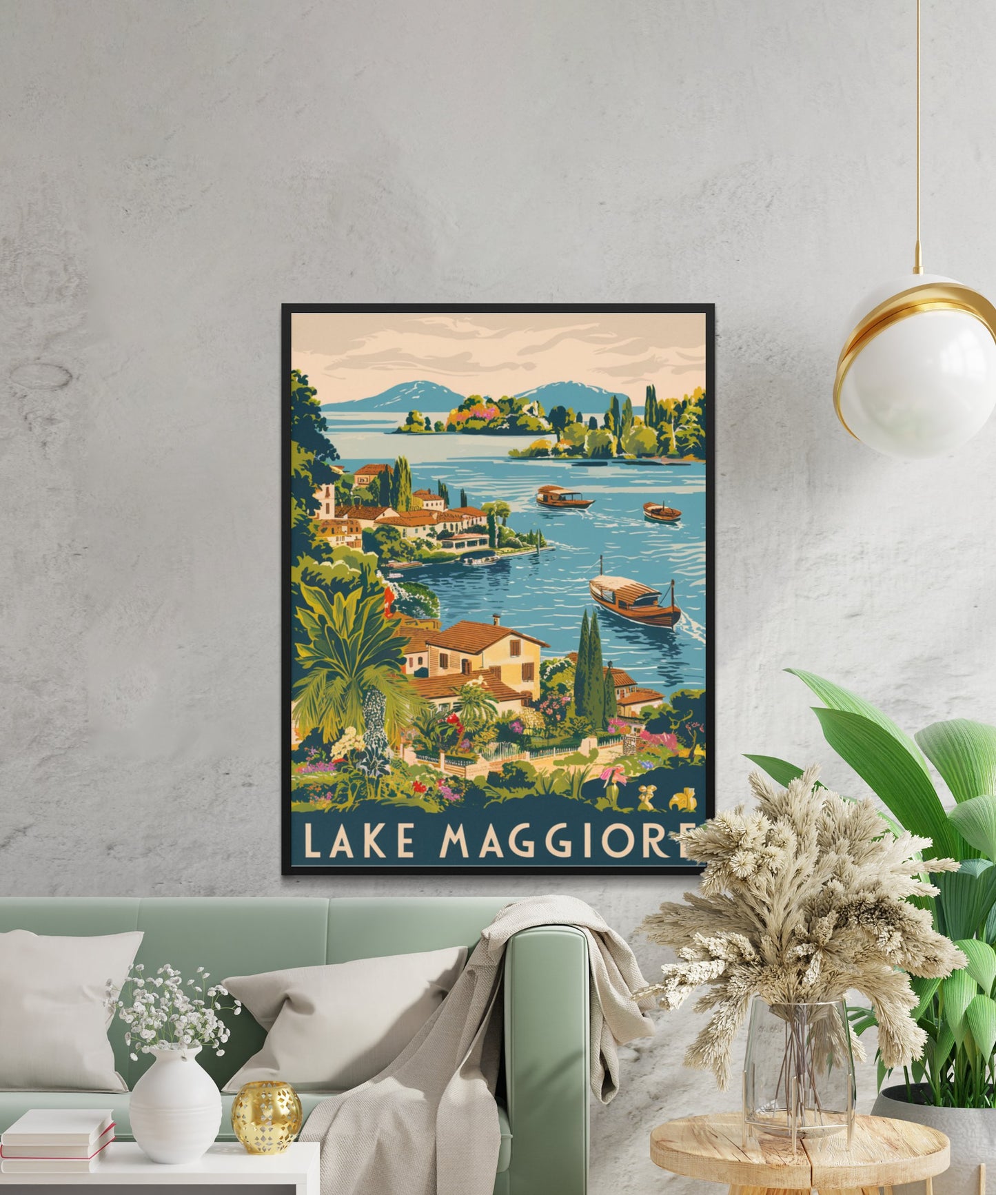 Lake Maggiore Vintage Travel Poster  - Timeless Italian Grandeur