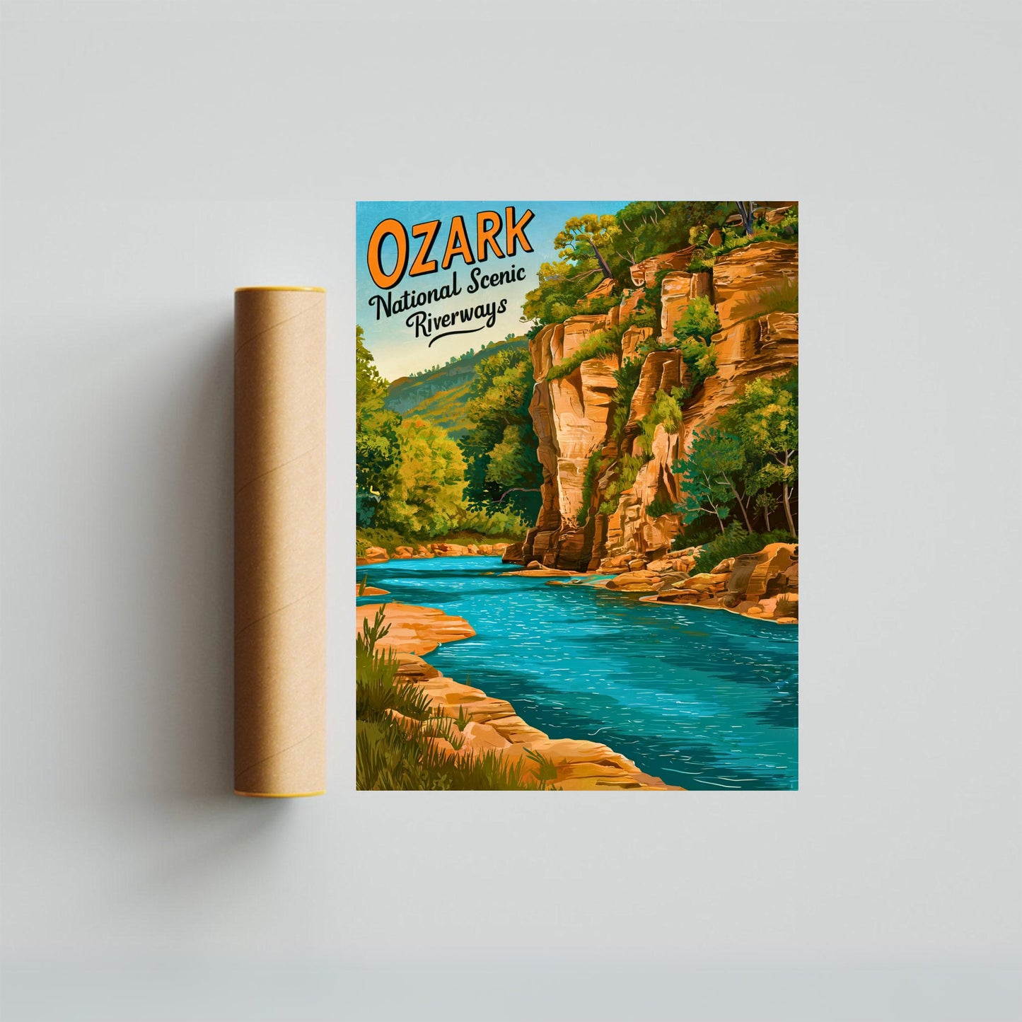 Ozark National Scenic Riverways Vintage Travel Poster