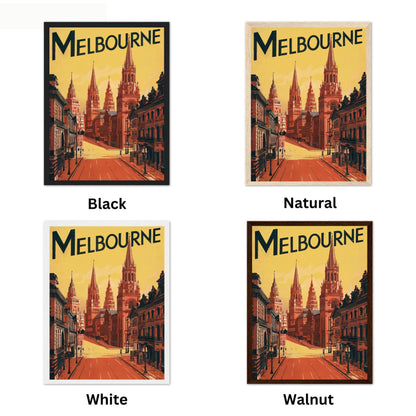 Melbourne Vintage Travel Poster - City Street