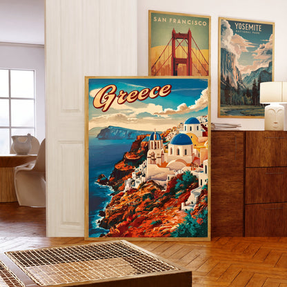 Greece Vintage Travel Poster - Islands of Myth