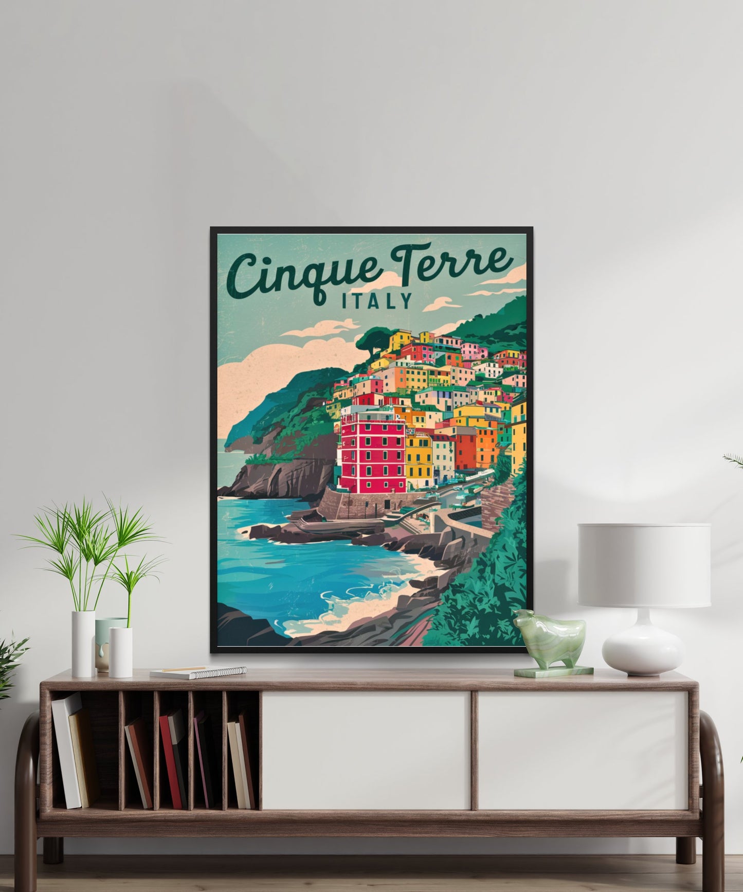 Cinque Terre Vintage Travel Poster - Colors of the Coast