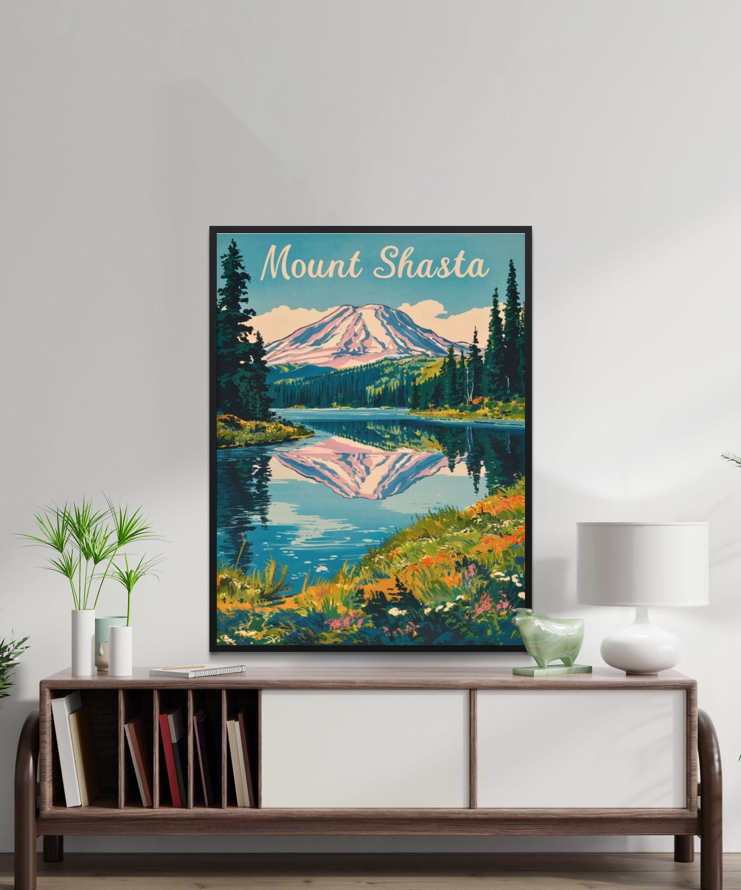 Mount Shasta Vintage Travel Poster