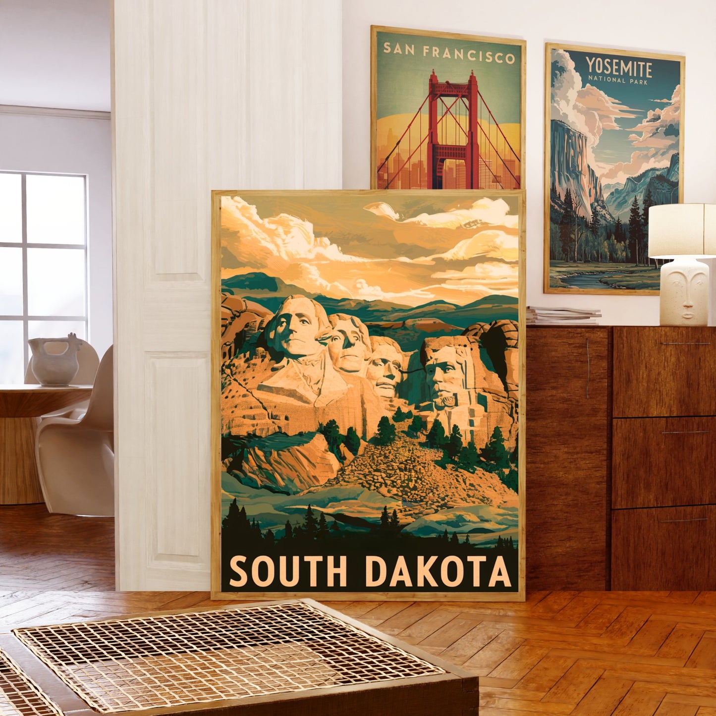 South Dakota Vintage Travel Poster