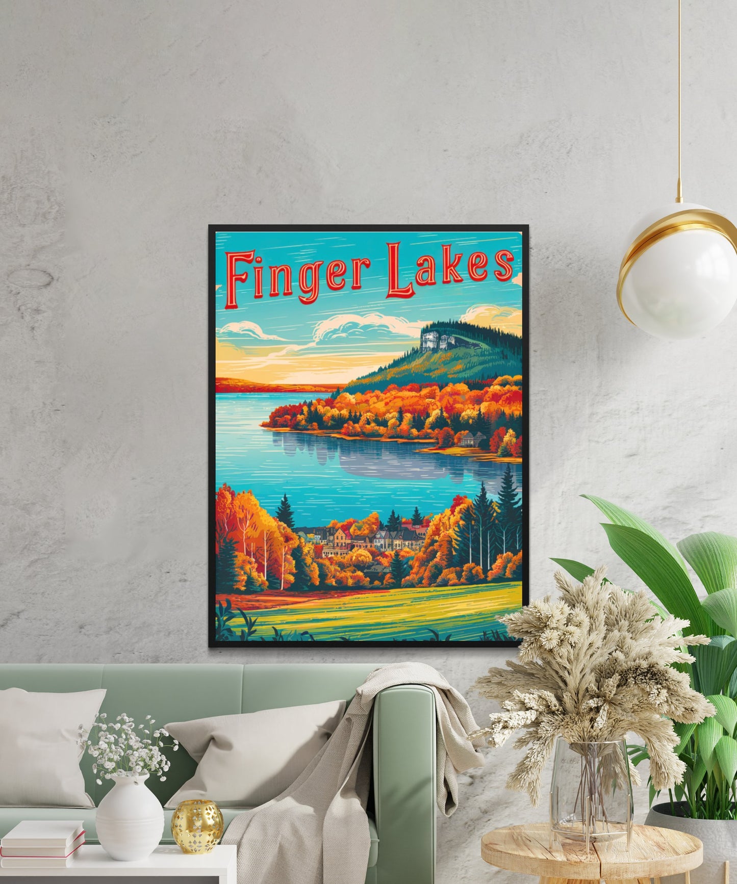 Finger Lakes Vintage Travel Poster - Picnic Area