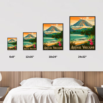 Arenal Volcano National Park Vintage Travel Poster