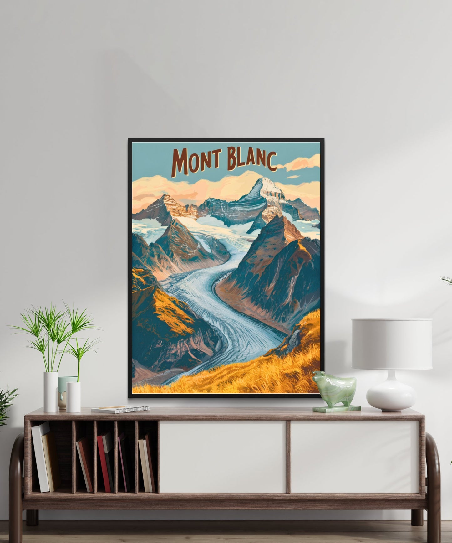 Mont Blanc Vintage Travel Poster - Highest Peak in Western Europe