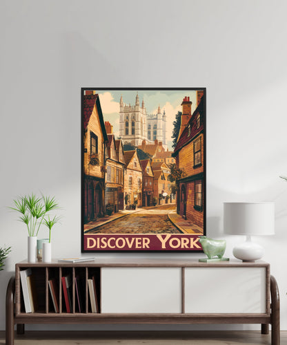 York Vintage Travel Poster -  Historic Charm