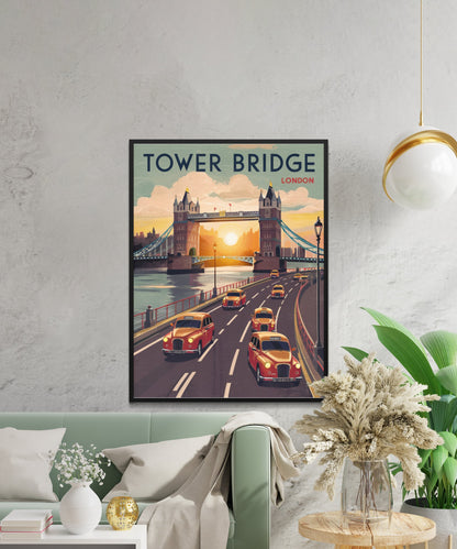 Tower Bridge Vintage Travel Poster