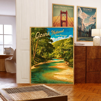 Ozark National Scenic Riverways Vintage Travel Poster - Missouri's Natural Beauty