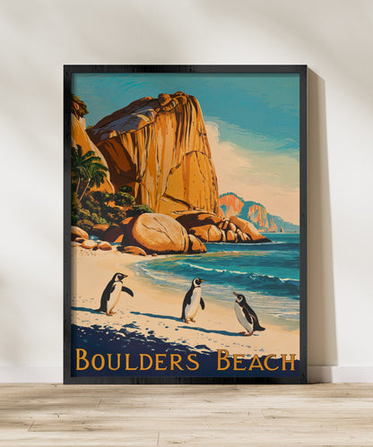 Boulders Beach Vintage Travel Poster