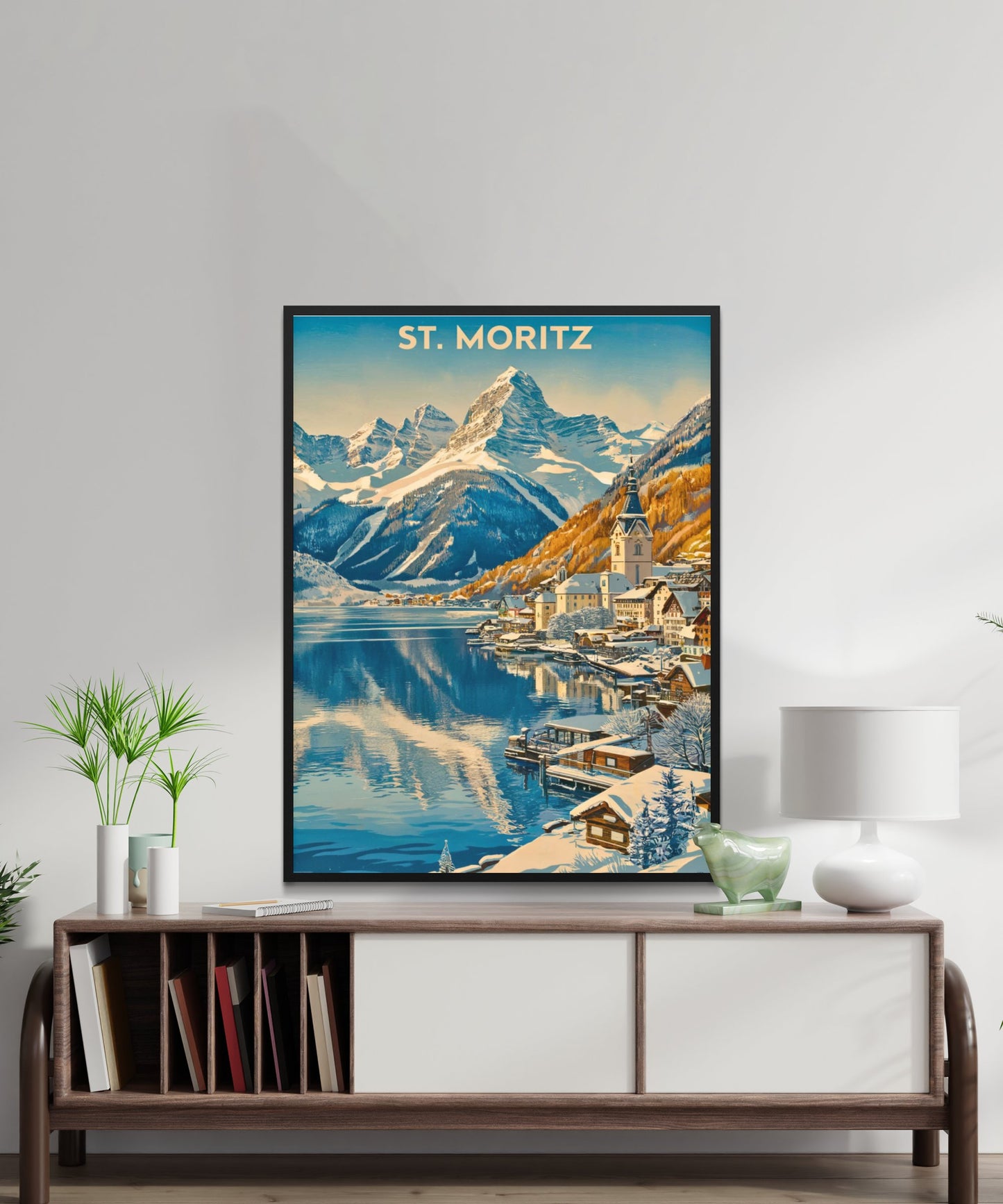 St. Moritz Vintage Travel Poster - Switzerland's Winter Wonderland