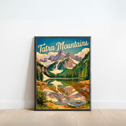 Tatra Mountains Vintage Travel Poster  - Explore Poland and Slovakia's Majestic Ranges