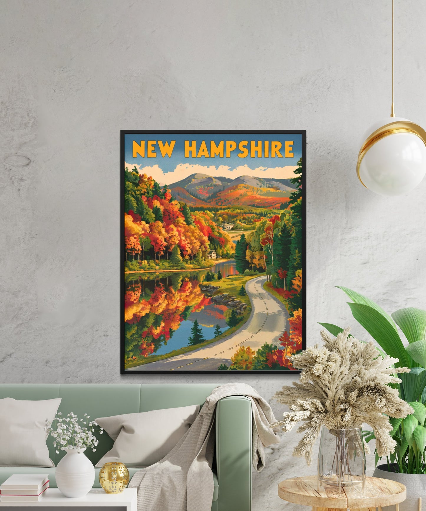 New Hampshire Vintage Travel Poster