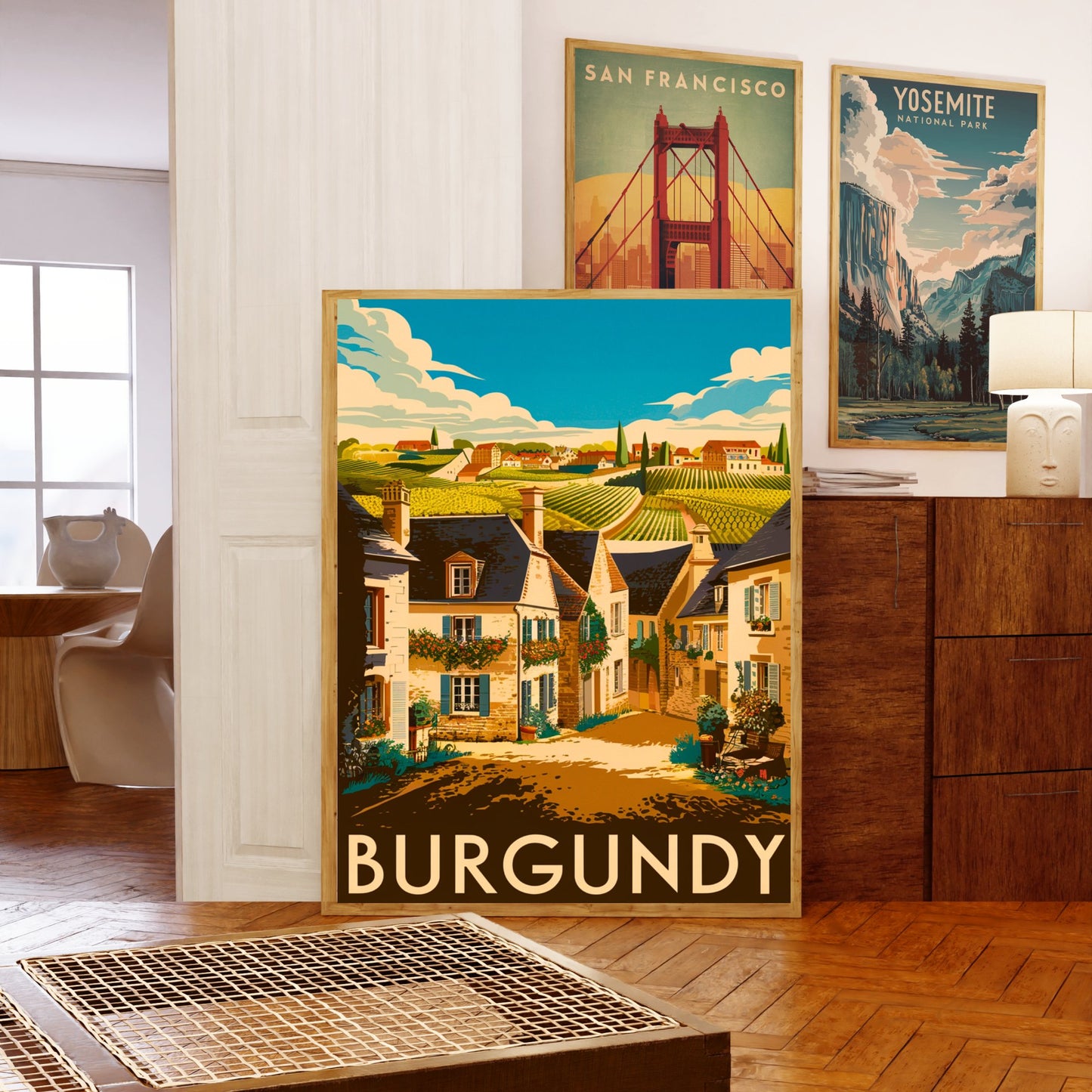 Burgundy Vintage Travel Poster